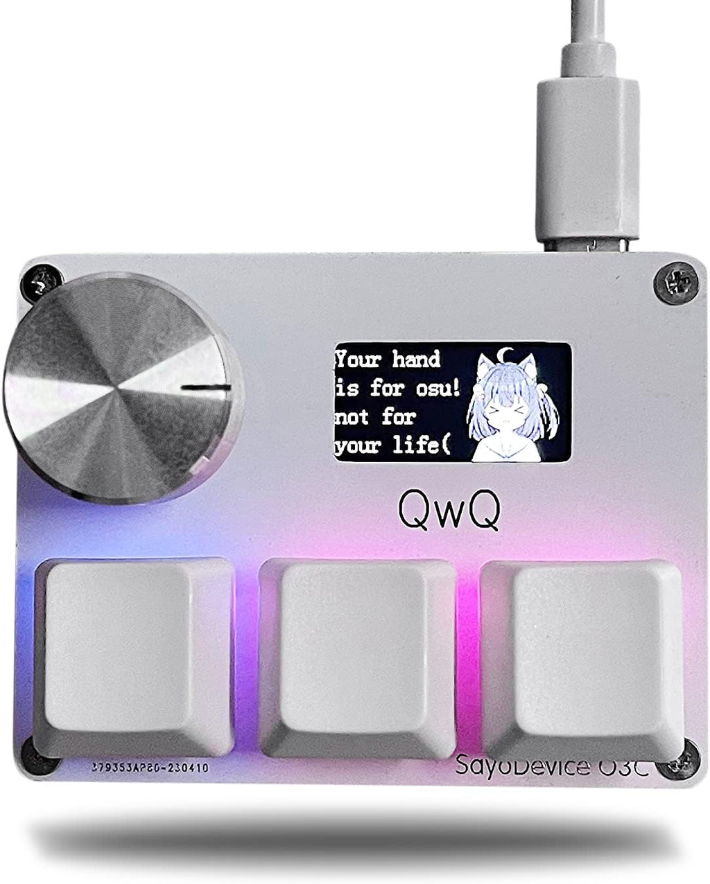 SayoDevice OSU O3C Rapid Trigger Hall Switches Magnetic Linear Switches Keyboard with Knob and Screen,Copy Paste,Shotcut,Macro Hotswap Mini Keypad