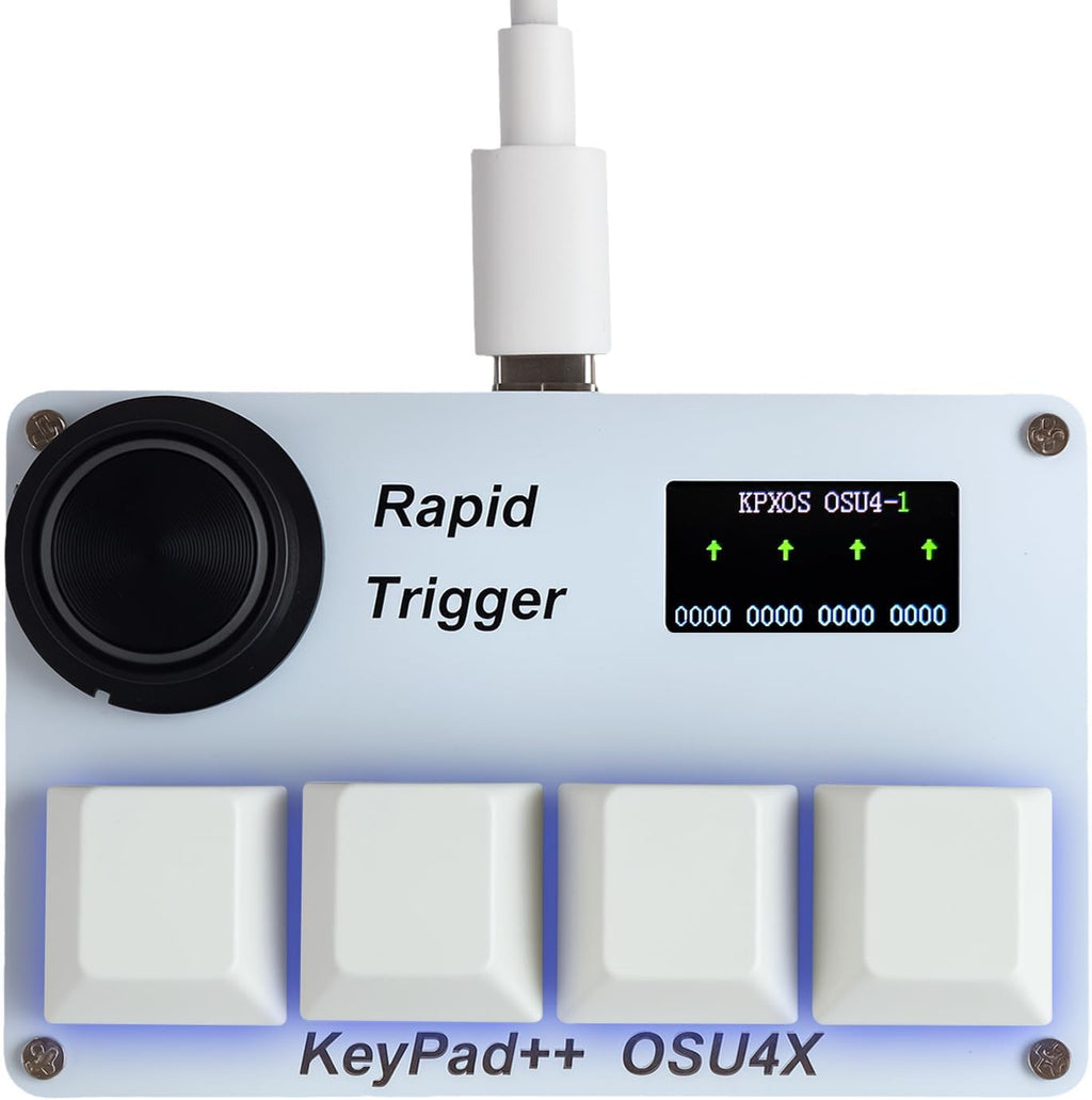 KPXOS OSU4X Hall Effect Keyboard, for OSU, DJMAX, SDVX, for Geometry, for PC/Mobile Rythm Game, HE Magnetic Macro Pad Keypad Device RGB Dash Rapid Trigger Gaming Gifts for Me