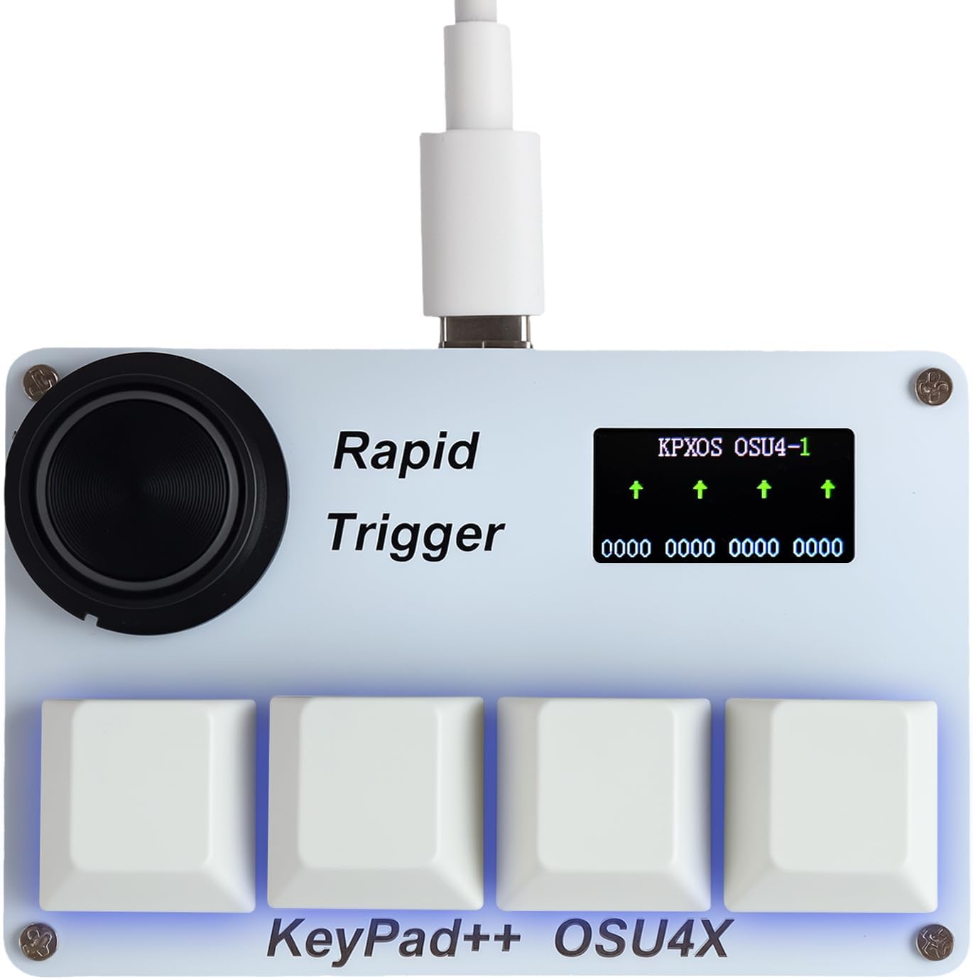 KPXOS OSU4X Hall Effect Keyboard, for OSU, DJMAX, SDVX, for Geometry, for PC/Mobile Rythm Game, HE Magnetic Macro Pad Keypad Device RGB Dash Rapid Trigger Gaming Gifts for Me