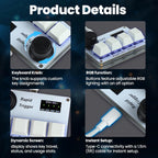 KPXOS OSU4X Hall Effect Keyboard, for OSU, DJMAX, SDVX, for Geometry, for PC/Mobile Rythm Game, HE Magnetic Macro Pad Keypad Device RGB Dash Rapid Trigger Gaming Gifts for Me