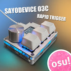 SayoDevice OSU O3C Rapid Trigger Hall Switches Magnetic Linear Switches Keyboard with Knob and Screen,Copy Paste,Shotcut,Macro Hotswap Mini Keypad