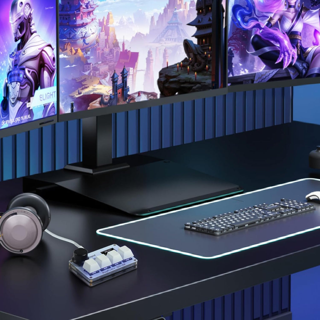 KPXOS OSU4X Hall Effect Keyboard, for OSU, DJMAX, SDVX, for Geometry, for PC/Mobile Rythm Game, HE Magnetic Macro Pad Keypad Device RGB Dash Rapid Trigger Gaming Gifts for Me