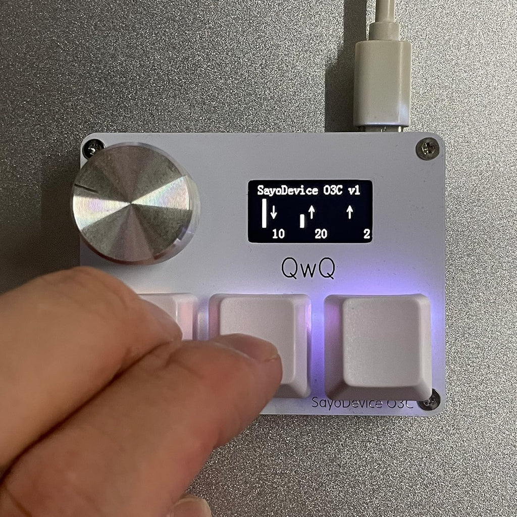 SayoDevice OSU O3C Rapid Trigger Hall Switches Magnetic Linear Switches Keyboard with Knob and Screen,Copy Paste,Shotcut,Macro Hotswap Mini Keypad